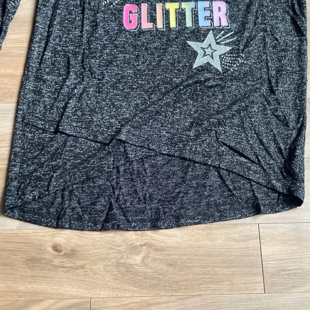 SO top Made of glitter cozy graphic long sleeve shirt casual XXL girls